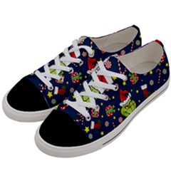 Grinch Pattern Women s Low Top Canvas Sneakers by Valentinaart