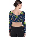 Grinch pattern Velvet Long Sleeve Crop Top View2