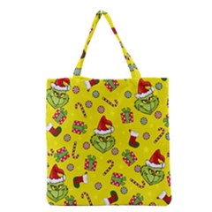 Grinch Pattern Grocery Tote Bag by Valentinaart