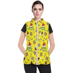 Grinch Pattern Women s Puffer Vest