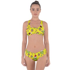 Grinch Pattern Criss Cross Bikini Set by Valentinaart