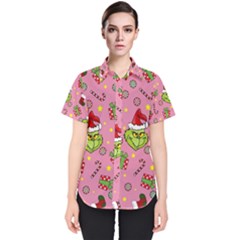 Grinch pattern Women s Short Sleeve Shirt