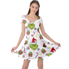 Grinch Pattern Cap Sleeve Dress by Valentinaart