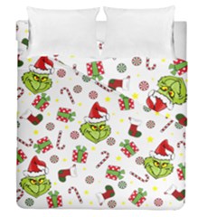 Grinch Pattern Duvet Cover Double Side (queen Size) by Valentinaart