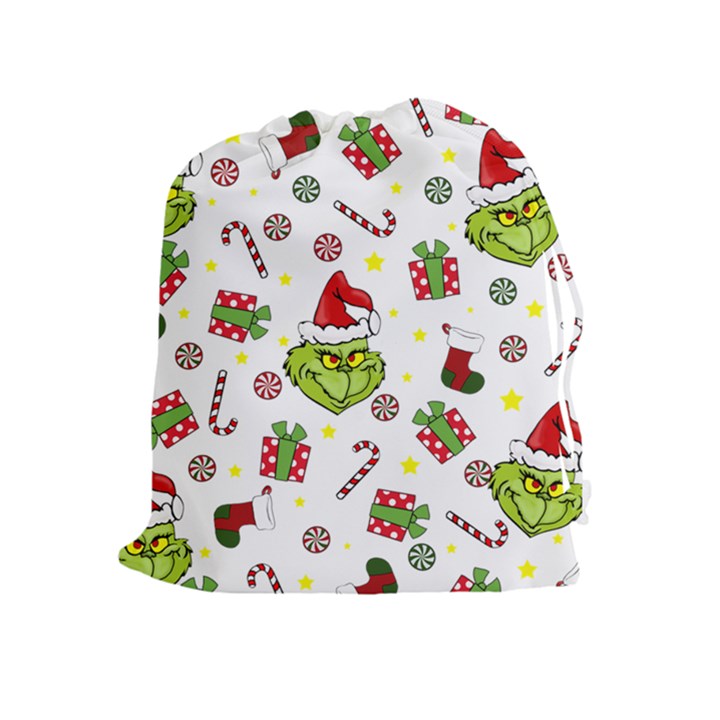 Grinch pattern Drawstring Pouches (Extra Large)