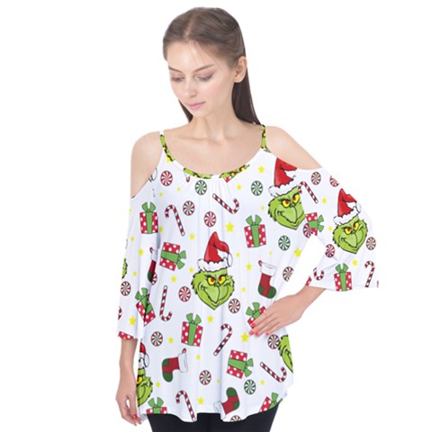 Grinch Pattern Flutter Tees by Valentinaart