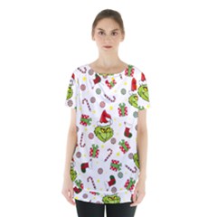 Grinch Pattern Skirt Hem Sports Top by Valentinaart