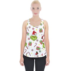 Grinch Pattern Piece Up Tank Top