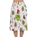 Grinch pattern Velvet Flared Midi Skirt View2