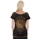 The Sign Ying And Yang With Floral Elements Cap Sleeve Tops View2