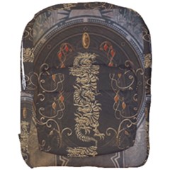 Golden Chinese Dragon On Vintage Background Full Print Backpack