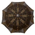 Golden Chinese Dragon On Vintage Background Straight Umbrellas View1