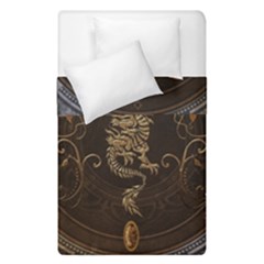 Golden Chinese Dragon On Vintage Background Duvet Cover Double Side (single Size) by FantasyWorld7