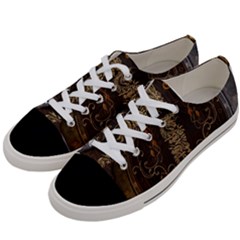 Golden Chinese Dragon On Vintage Background Women s Low Top Canvas Sneakers