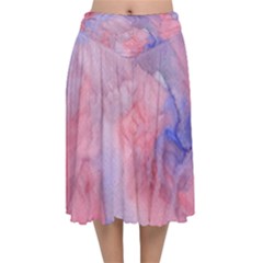 Mr  Hughes Blues Velvet Flared Midi Skirt by SimpleBeeTree