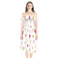 All Cards 06 Shoulder Tie Bardot Midi Dress by SimpleBeeTree