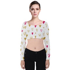 All Cards 06 Velvet Long Sleeve Crop Top