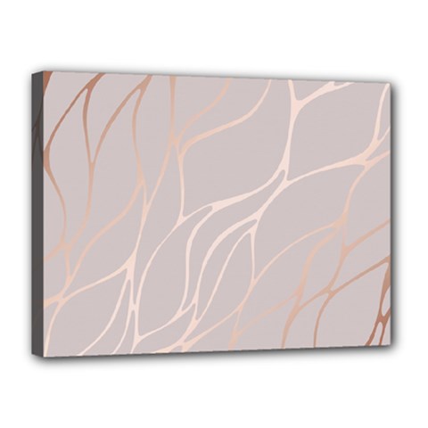 Rose Gold, Wave,beautiful,feminine,chic,elegant,metallic,modren,wedding,pink,trendy Canvas 16  X 12  by NouveauDesign