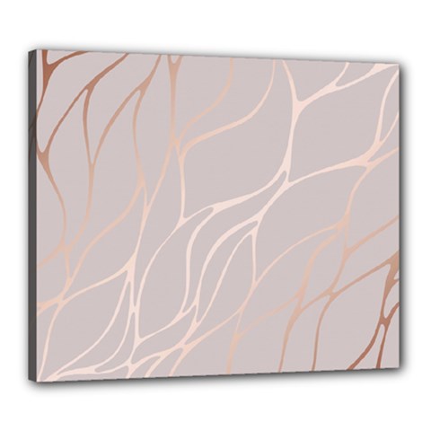 Rose Gold, Wave,beautiful,feminine,chic,elegant,metallic,modren,wedding,pink,trendy Canvas 24  X 20  by NouveauDesign