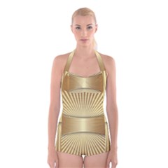 Gold8 Boyleg Halter Swimsuit  by NouveauDesign