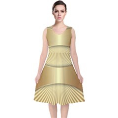 Gold8 V-neck Midi Sleeveless Dress 