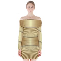 Gold8 Long Sleeve Off Shoulder Dress by NouveauDesign