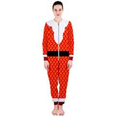 Orange Reindeer Seamless Onepiece Jumpsuit (ladies) by PattyVilleDesigns