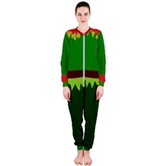 Dark Green Ugly Christmas Elf Costume Onepiece Jumpsuit (ladies) by PattyVilleDesigns