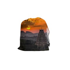 Beautiful Village Of Hampi Drawstring Pouches (small)  by Celenk