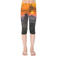 Beautiful Village Of Hampi Kids  Capri Leggings 