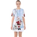 Santa Claus With Funny Penguin Sixties Short Sleeve Mini Dress View1