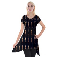 85 Oscars Short Sleeve Side Drop Tunic by Celenk