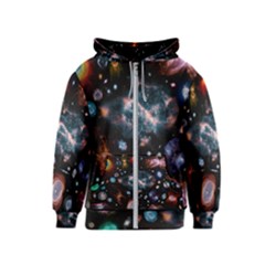 Galaxy Nebula Kids  Zipper Hoodie by Celenk