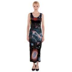 Galaxy Nebula Fitted Maxi Dress