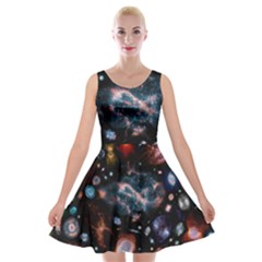 Galaxy Nebula Velvet Skater Dress