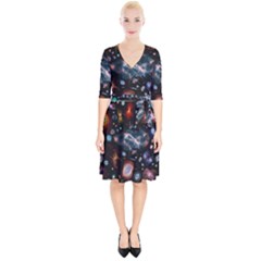 Galaxy Nebula Wrap Up Cocktail Dress