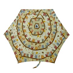 Autumn Owls Pattern Mini Folding Umbrellas by Celenk