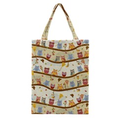 Autumn Owls Pattern Classic Tote Bag by Celenk