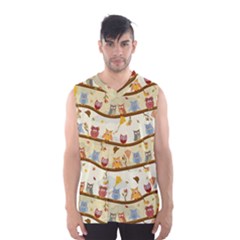 Autumn Owls Pattern Men s Basketball Tank Top by Celenk