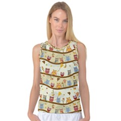 Autumn Owls Pattern Women s Basketball Tank Top by Celenk