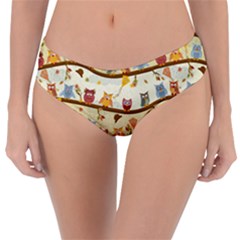 Autumn Owls Pattern Reversible Classic Bikini Bottoms