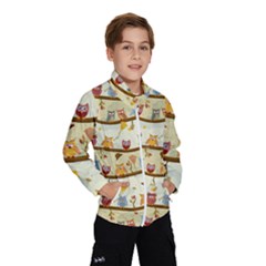 Autumn Owls Pattern Wind Breaker (kids) by Celenk