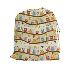 Autumn Owls Pattern Drawstring Pouches (xxl) by Celenk