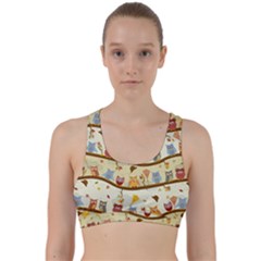 Autumn Owls Pattern Back Weave Sports Bra by Celenk