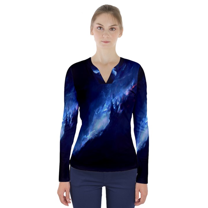 Nebula V-Neck Long Sleeve Top