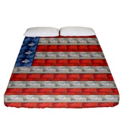 Geometricus Usa Flag Fitted Sheet (california King Size) by Celenk