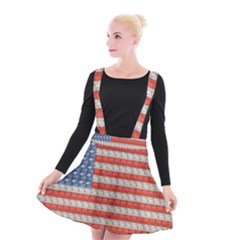 Geometricus Usa Flag Suspender Skater Skirt