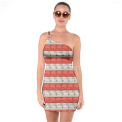 Geometricus Usa Flag One Soulder Bodycon Dress by Celenk