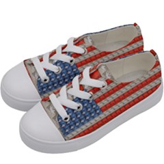 Geometricus Usa Flag Kids  Low Top Canvas Sneakers by Celenk