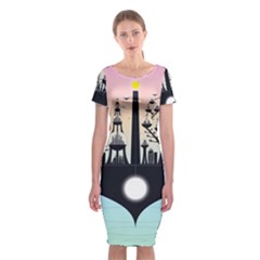 Future City Classic Short Sleeve Midi Dress by Celenk